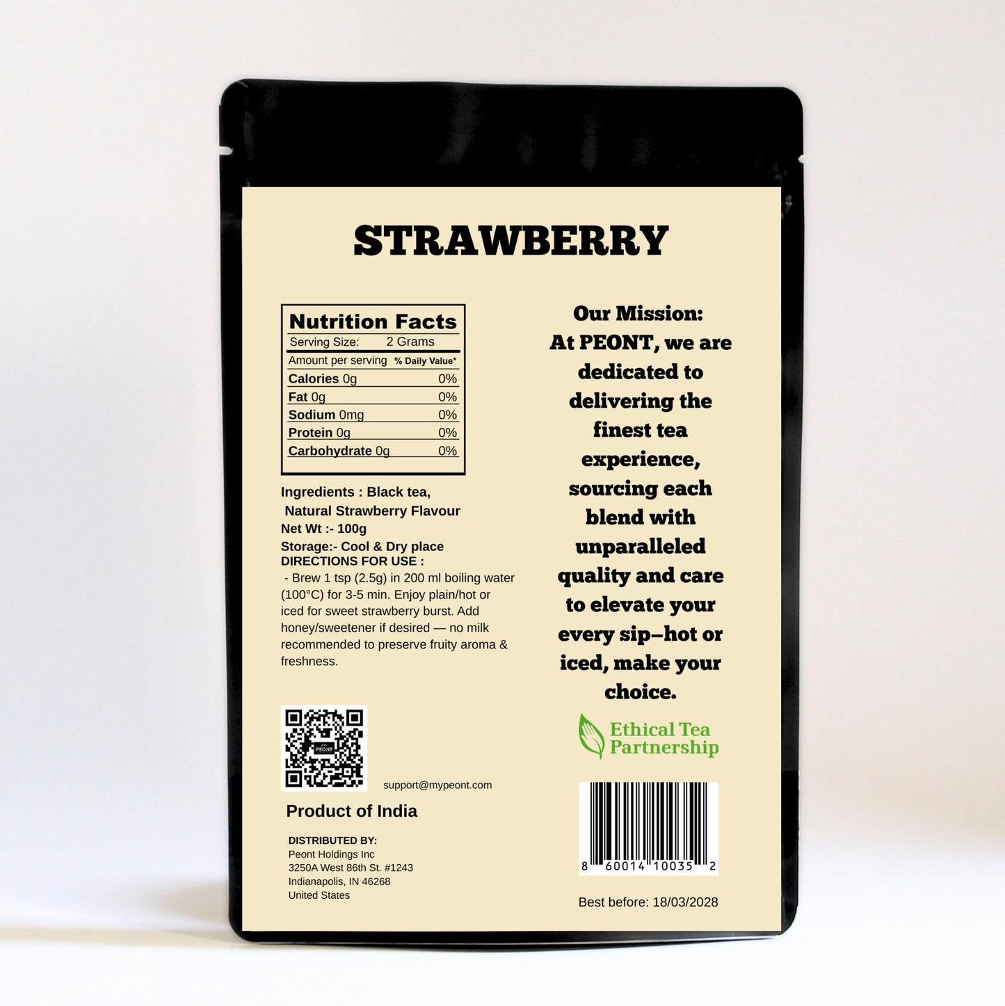 Peont Assam Strawberry Bliss Single Estate Black Tea, 100g, Fruity Malty Burst with Sweet, Lingering Aroma, Rich in Vitamins & Antioxidants