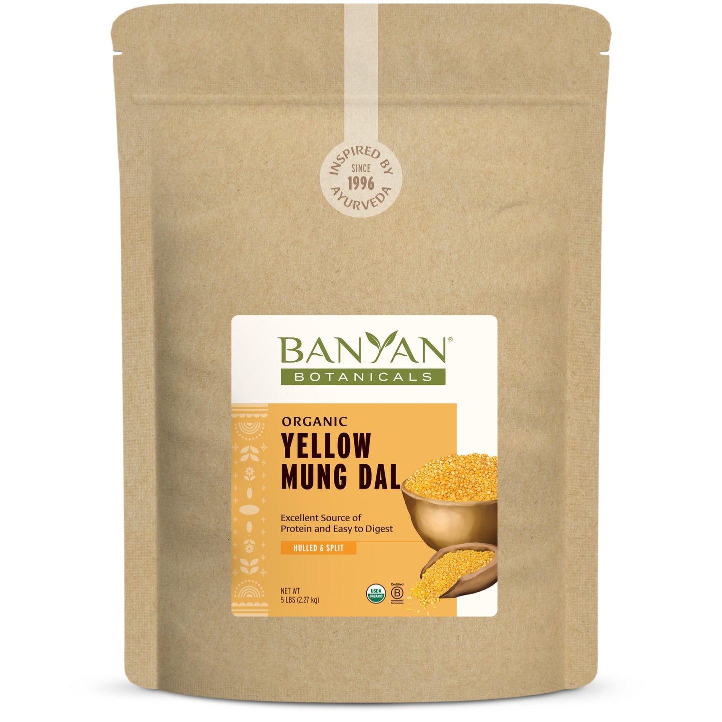 Banyan Botanicals Organic Yellow Mung Dal - Gut-Friendly Plant-Based Protein - Premium Split Mung Beans for Kitchari, Easy Digestion & Metabolic