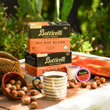 Botticelli USDA Organic All Day Blend Medium Roast Single Serve Coffee Pods, High Caffeine, Compatible with Most K-Cup Brewers, 12 Count, Notes
