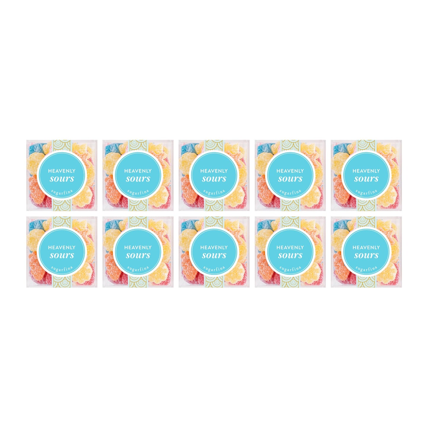 Sugarfina Heavenly Sours Perfect 10 Party Pack, Gummies, Small Candy Cubes, 3.2 oz, 10 Count