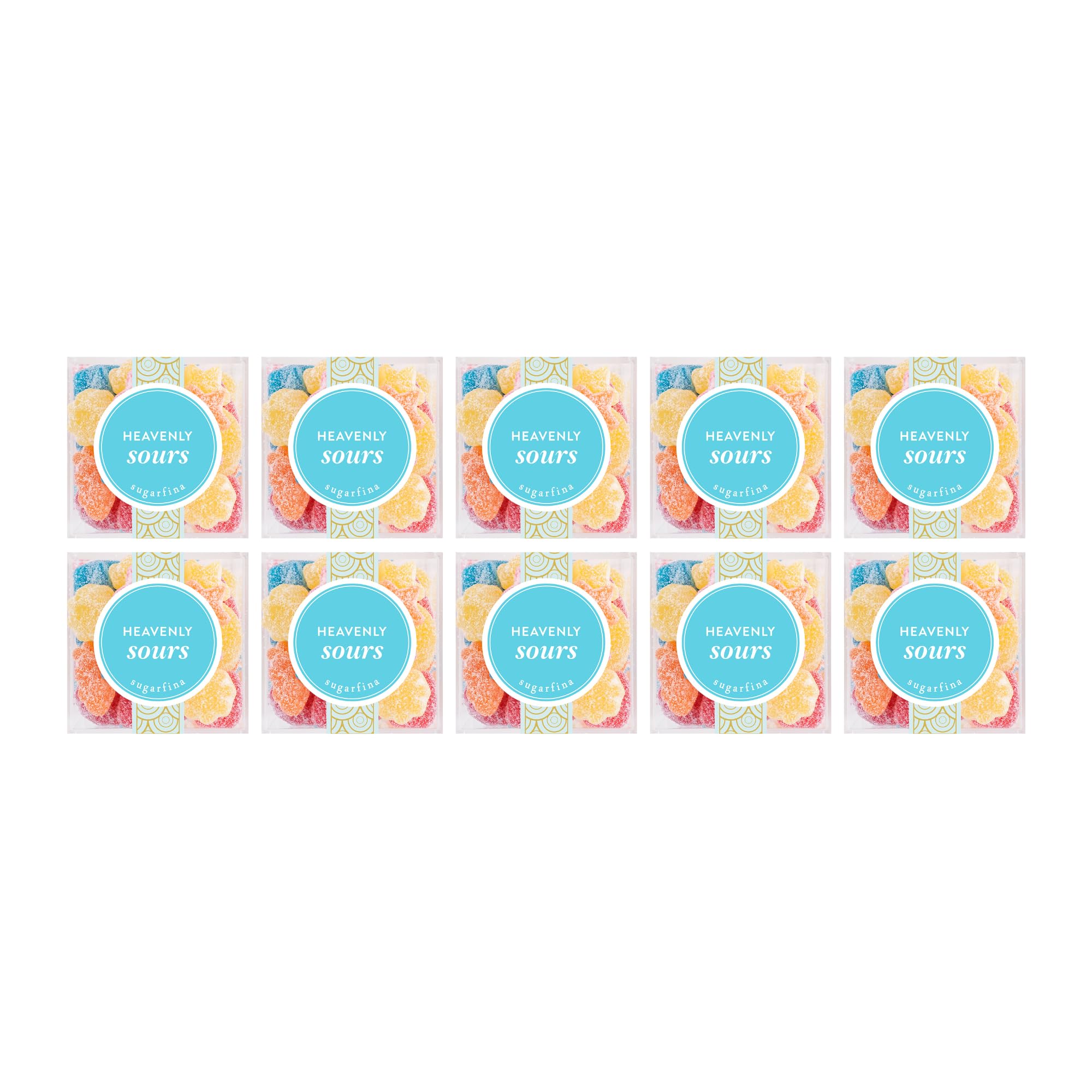 Sugarfina Heavenly Sours Perfect 10 Party Pack, Gummies, Small Candy Cubes, 3.2 oz, 10 Count