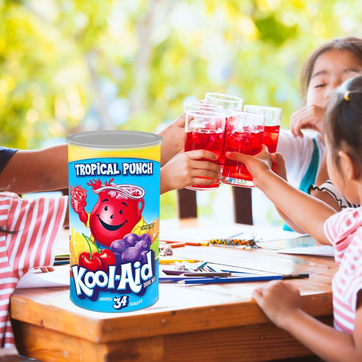 Global Basics Kool Aid Tropical Punch Flavored Powdered Drink Mix | Pack of 2 | 82.5 oz Per Canister - 165 oz TOTAL | Includes A Global Basics