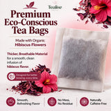 Organic Hibiscus Tea Bags - 100 Plant-Based Tea Bags - Hibiscus Flower Herbal Tea - Caffeine Free Herbal Tea - USDA Organic - Tealise