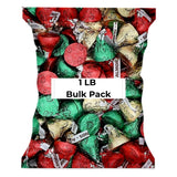 Candykrave Hershey'ss Cristmas Almond Kisses Milk Chocolate candy - (1LB 90 pcs) - Bulk chocolate Silver Foil Candy variety pack - Delicious Treats