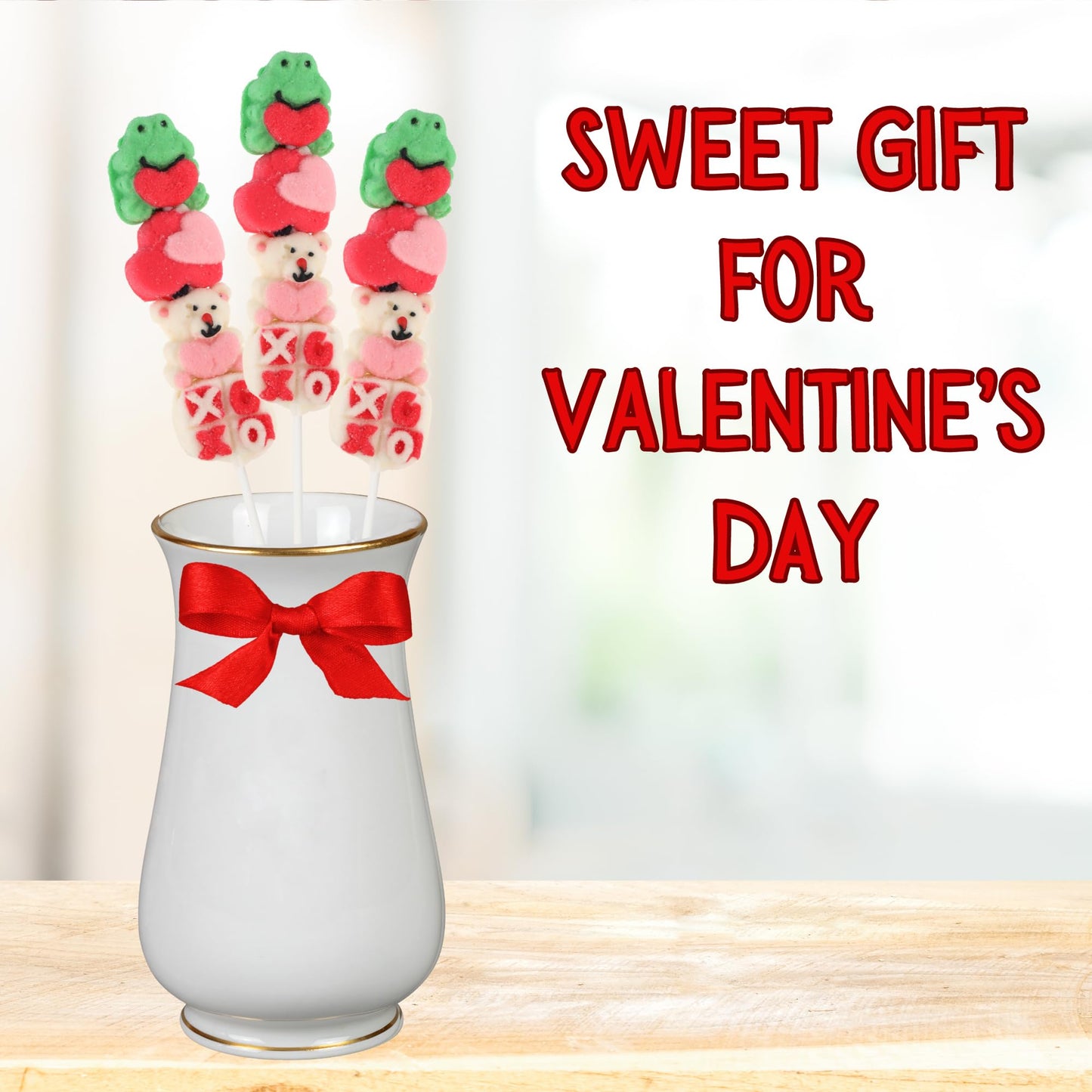 Albert's Marshmallow Kabobs, Cute Spring Themed Candy Skewers, Easter Basket Stuffers, Pack of 3