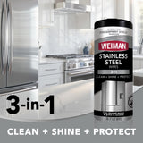 Weiman Stainless Steel Cleaner & Polish Kit, 1 Wipes & Cloth, Anti-Fingerprint, Removes Grease, Water Spots, Streaks & Residue, Polishing Cleaner Safe