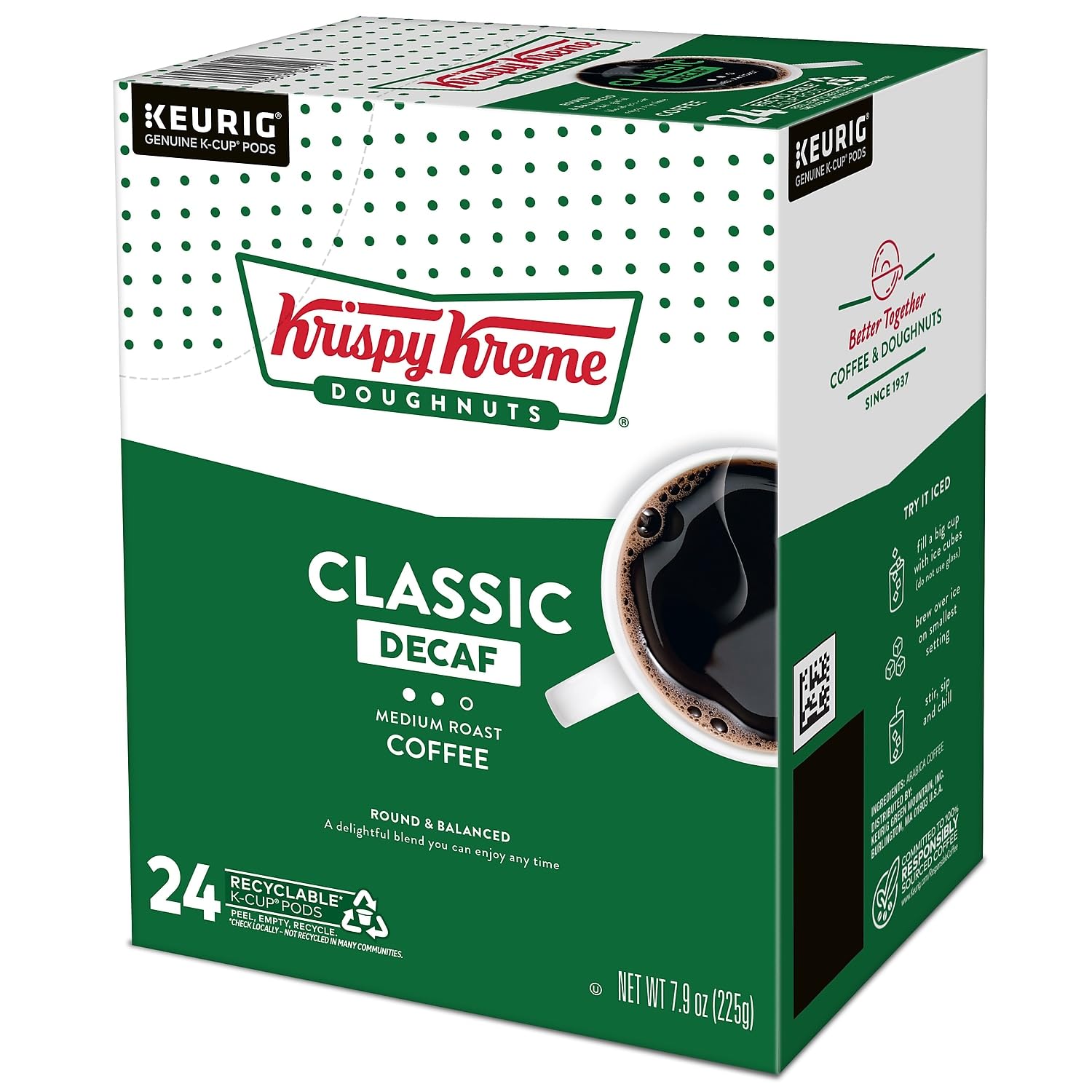 Krispy Kreme Doughnuts Decaf K-Cup Portion Pack for Keurig Brewers, 24 Count