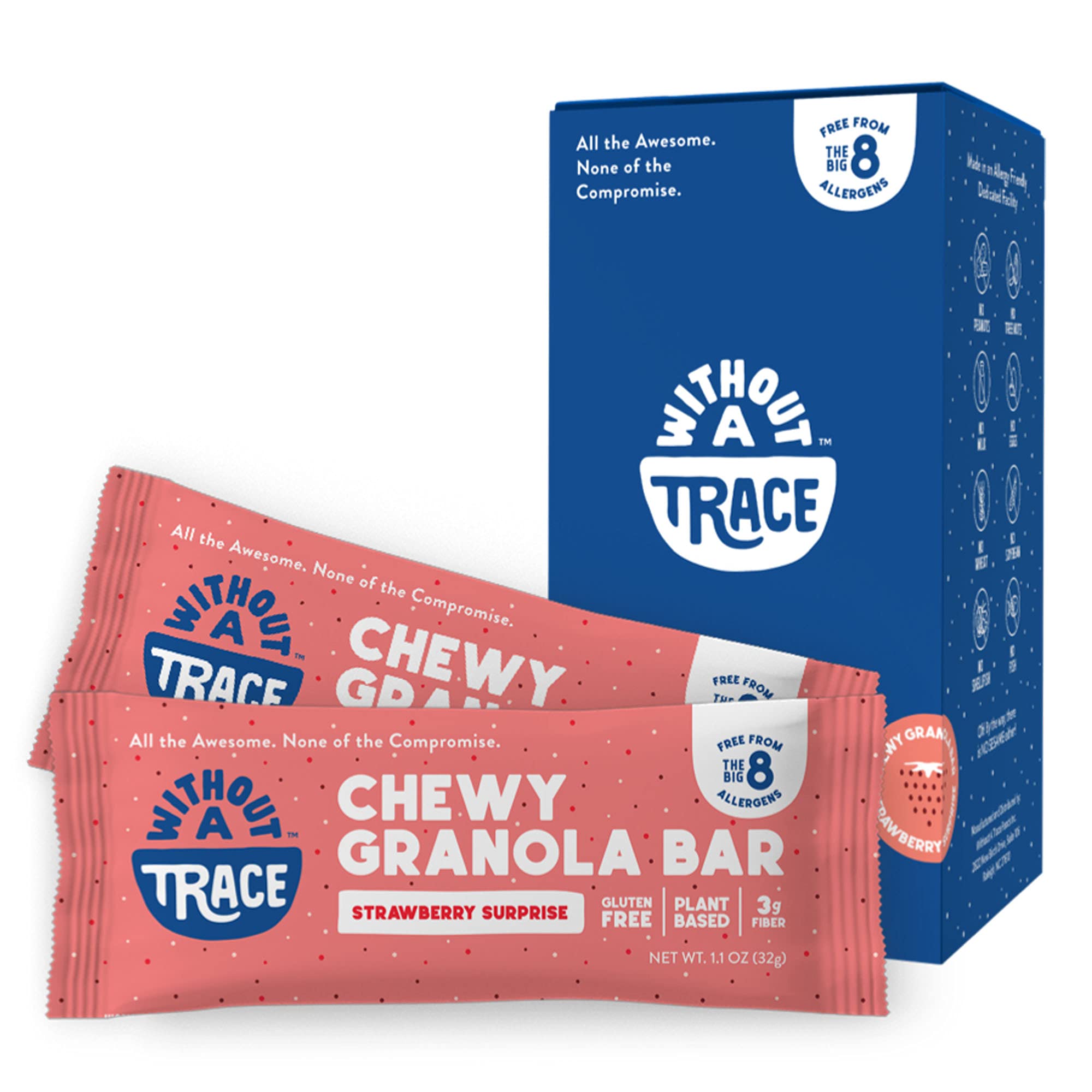 Without A Trace Chewy Granola Bars - Gluten Free Dairy Free Snacks - School Safe Snacks For Kids & Adults Alike! Free From The Top 9 Allergens