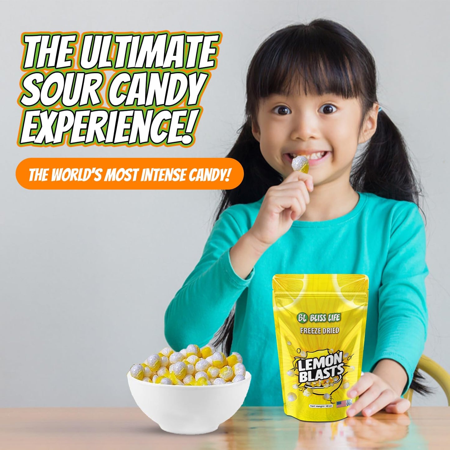Fremon Heads Freeze Dried Lemon Fruit Candy from TikTok, ASMR Crunchy Candy, Sweet and Sour Kids Snacks, Unique Novelty Snack for Kids 4OZ