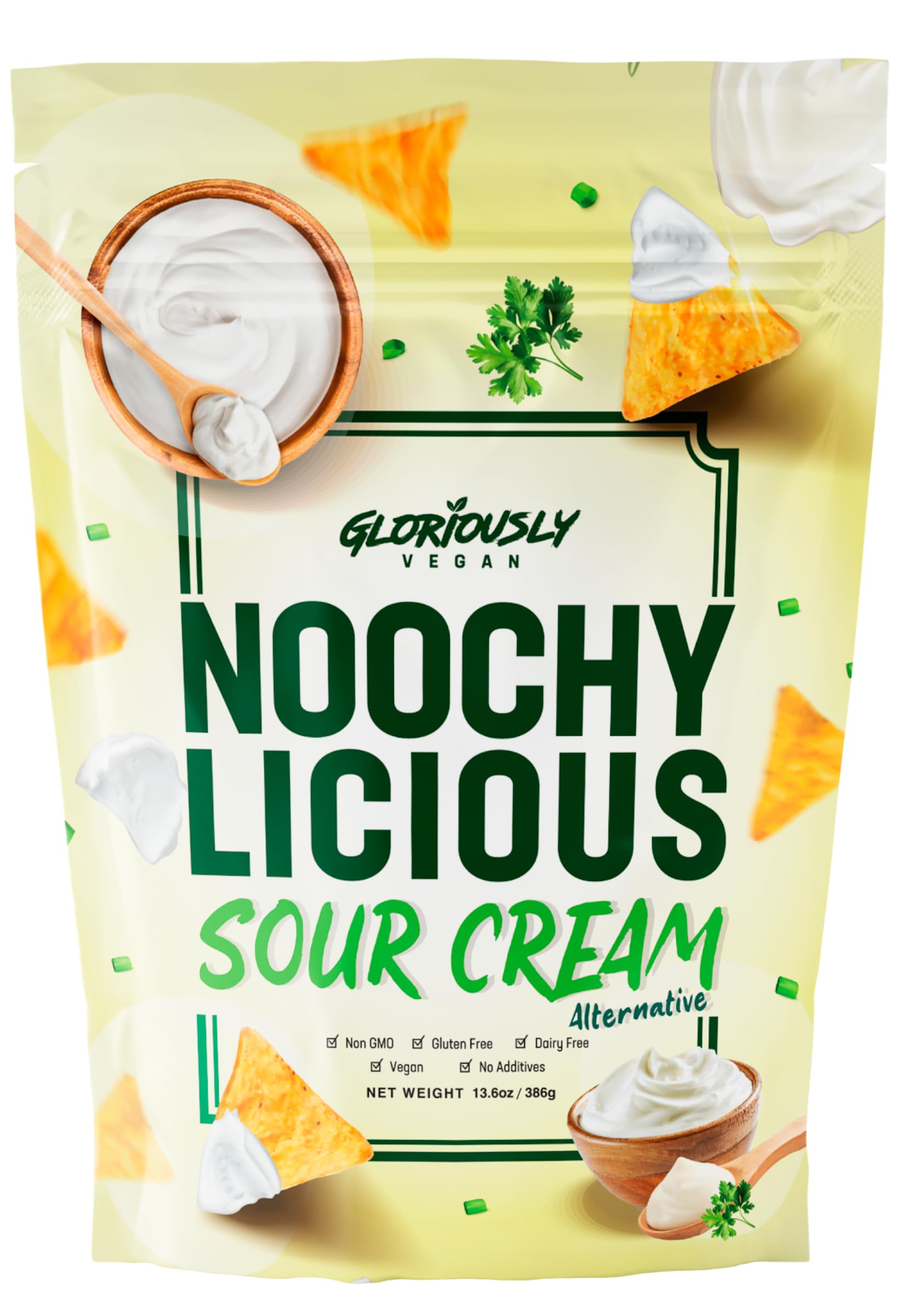 Gloriously Vegan NoochyLicious Sour Cream Powder - Smooth, Tangy, Dairy-Free & Plant-Based Seasoning - Lactose-Free, Gluten-Free, Non-GMO Sour Cream