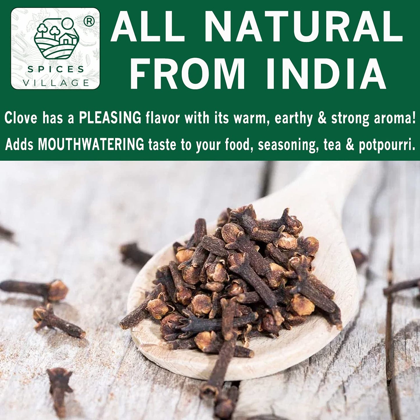 Spices Village Cloves Whole, All Natural Dried Clove Buds, Clavos de Olor 7 Ounces, Kosher, Gluten Free, Non GMO, Whole Seeds Great for Food, Tea