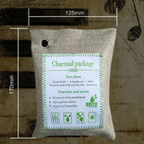 Bamboo Charcoal Bags Odor Absorber, 2 Packs 200g Charcoal Deodorizer Bags with Hooks, Nature Bamboo Charcoals Air Purifying Bags Activated Charcoals