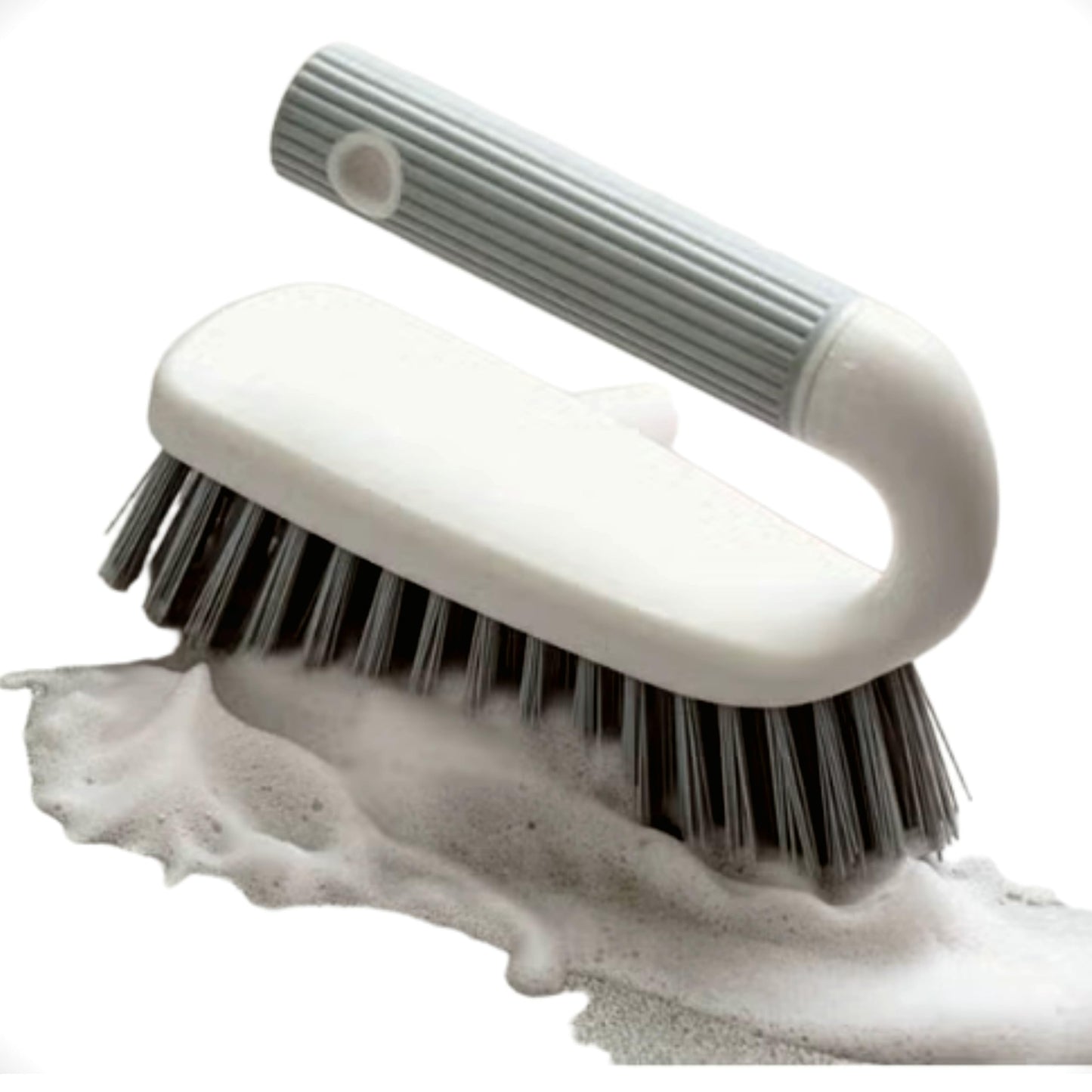 [3-Pack] Heavy Duty Scrub Brush Set with Professional PBT Stiff Bristles, V-Shape Grout Cleaner & Wide Floor Scrubber for Deep Cleaning Bathroom