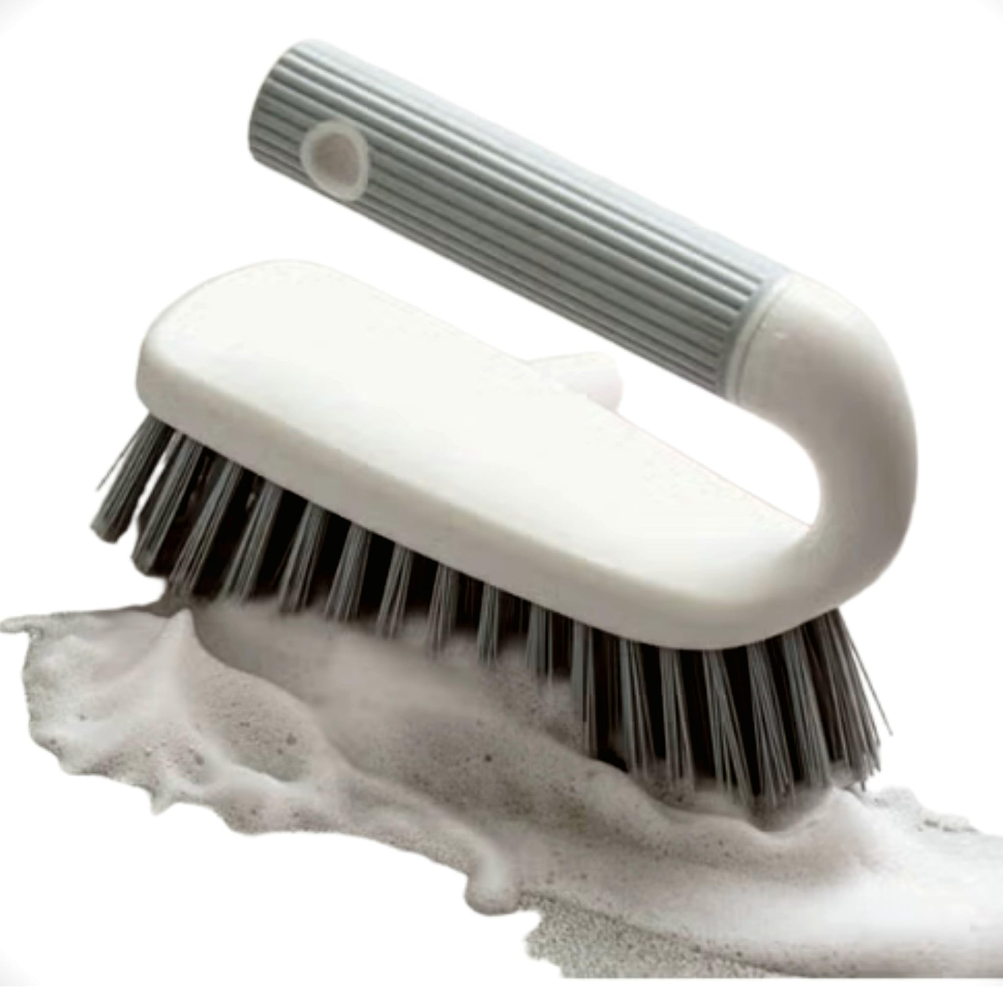 [3-Pack] Heavy Duty Scrub Brush Set with Professional PBT Stiff Bristles, V-Shape Grout Cleaner & Wide Floor Scrubber for Deep Cleaning Bathroom