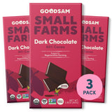 GoodSAM Organic 80% Dark Chocolate Bars (Pack of 3) - Non GMO, Vegan, Regenerative Farming, Direct Trade