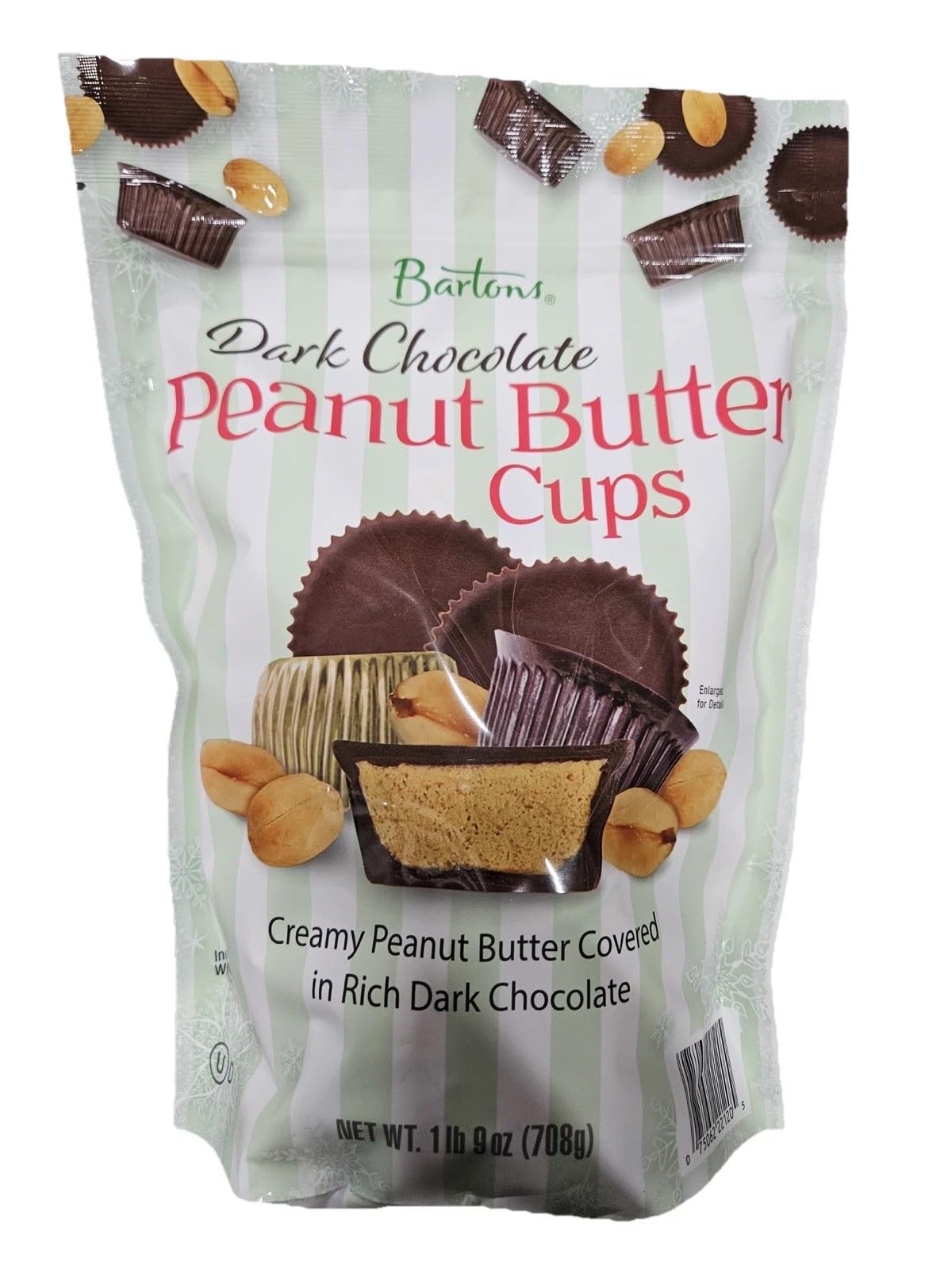 Bartons Dark Chocolate Peanut Butter Cups, Creamy Peanut Butter Covered in Rich Dark Chocolate, 1 lb 9 oz 1 Bag