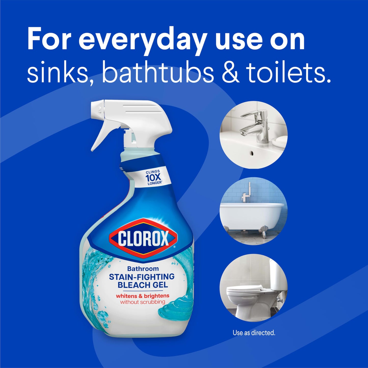 Clorox Bathroom Stain-Fighting Bleach Gel, 30 Fluid Ounces (Package May Vary)