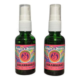 Angie's Scents Air Freshener Spray Set, 1 Fl Oz, 16 Fragrances, Green Glass Bottles (2 Bottles, Strawberry)