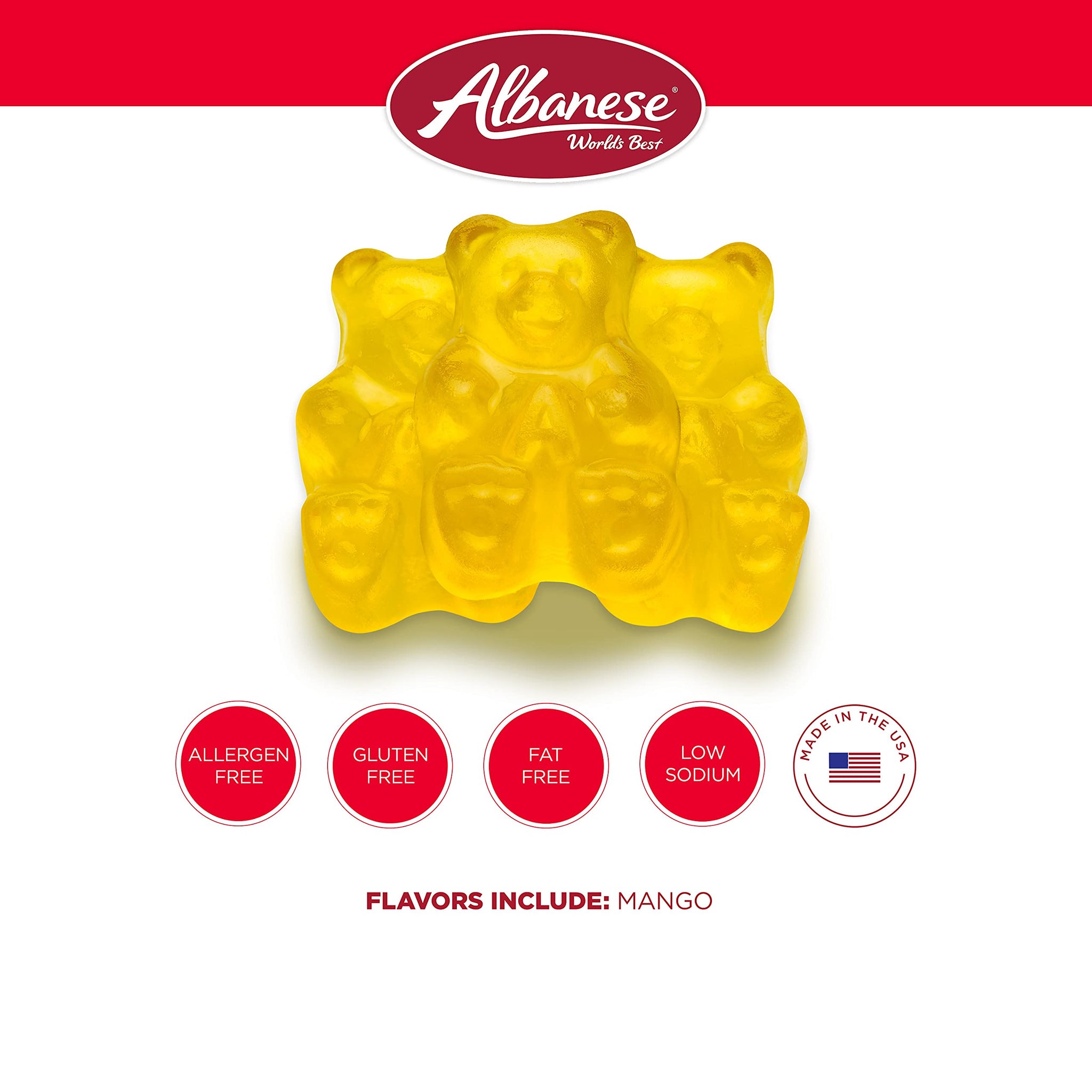 Albanese Candy, Mango Gummi Bears, 5-pound Bag