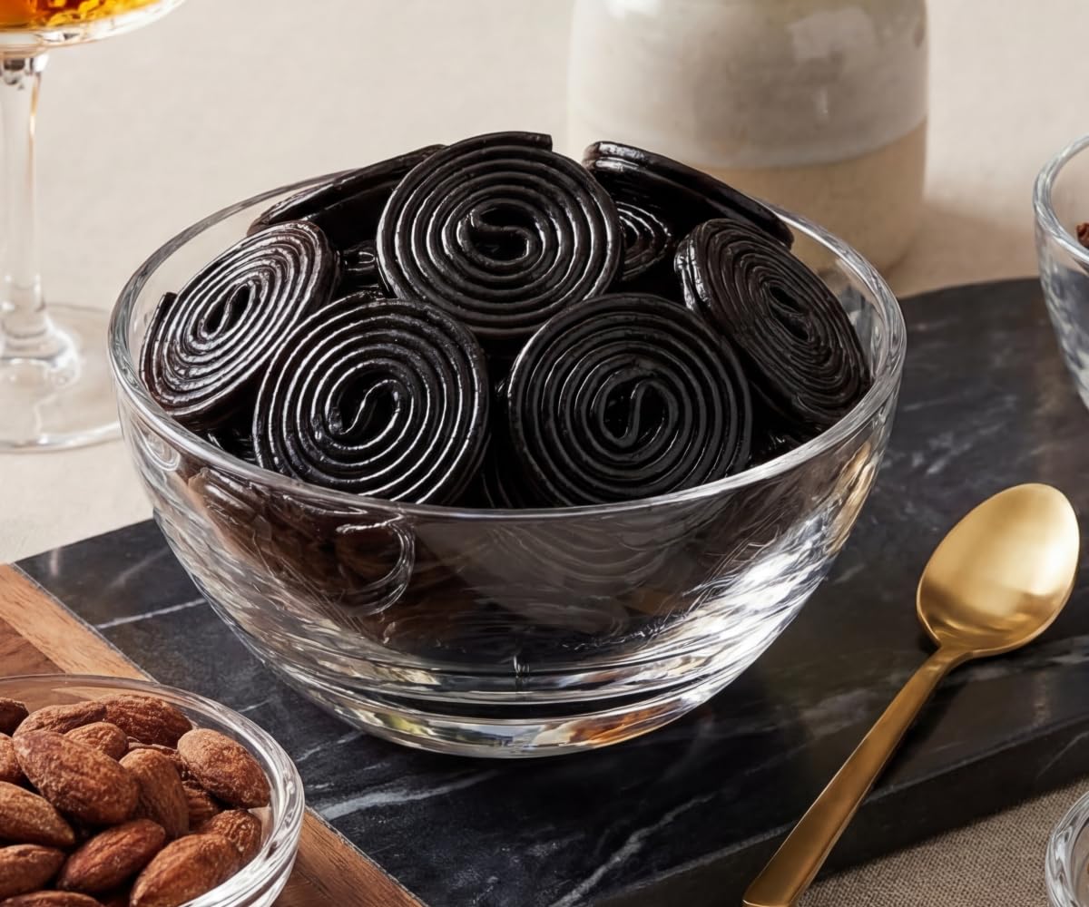 Black Licorice Wheels Candy 2 lb Bag - Soft Chewy Classic Twists Bulk Retro Snack Treats. Approximately 80 Wheels per Bag