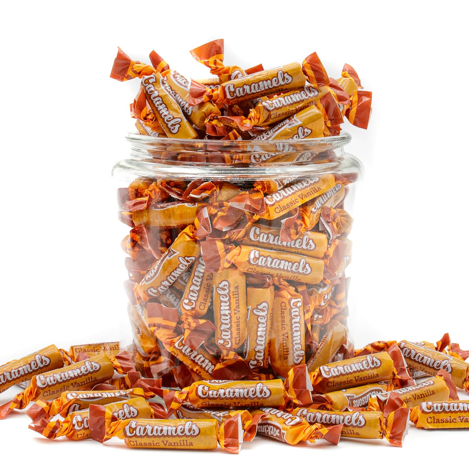 Caramel Candy Classic Vanilla 1 lb - Bulk Candy in Resealable Bag, Individually Wrapped for Freshness, Soft & Chewy, Gluten Free