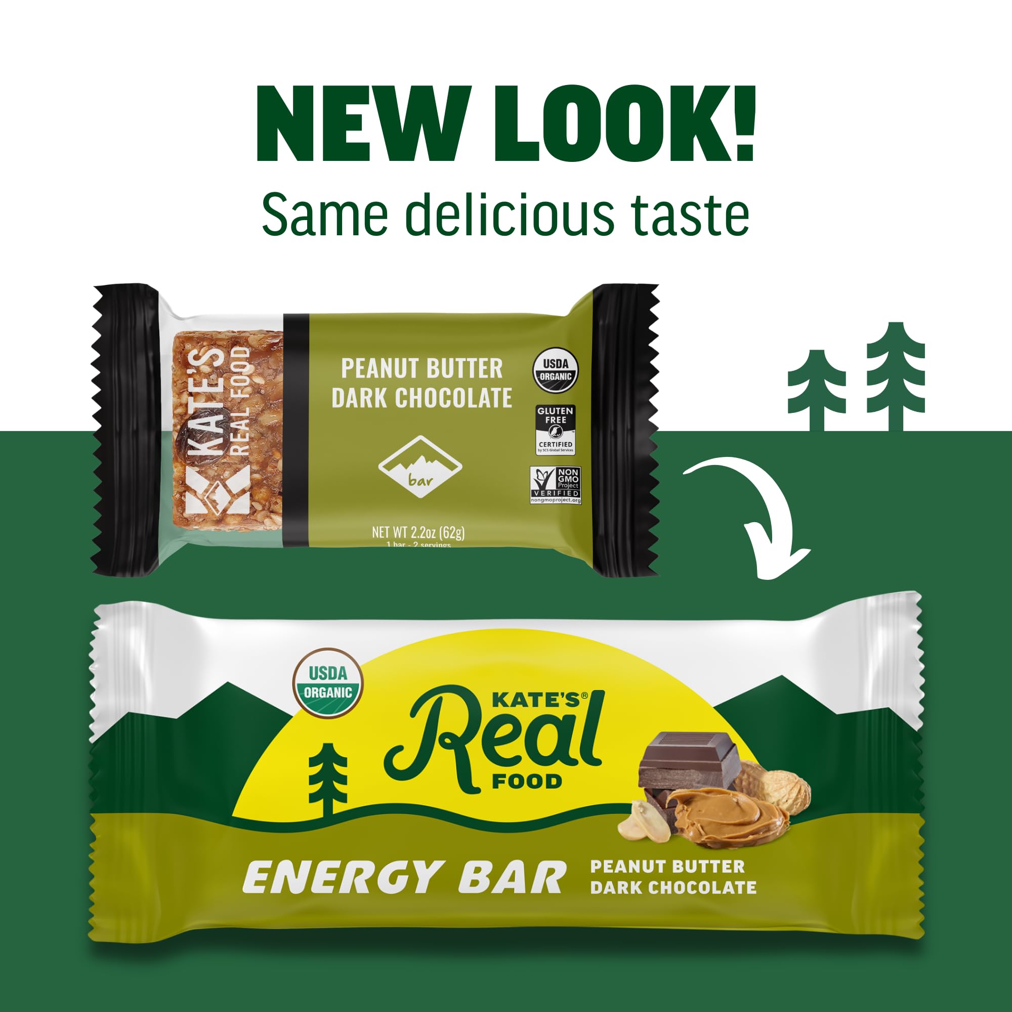 Kate’s Real Food Organic Energy Bars, Non-GMO, All-Natural Ingredients, Gluten-Free and Soy-Free Healthy Snack with Natural Flavors, Peanut Butter