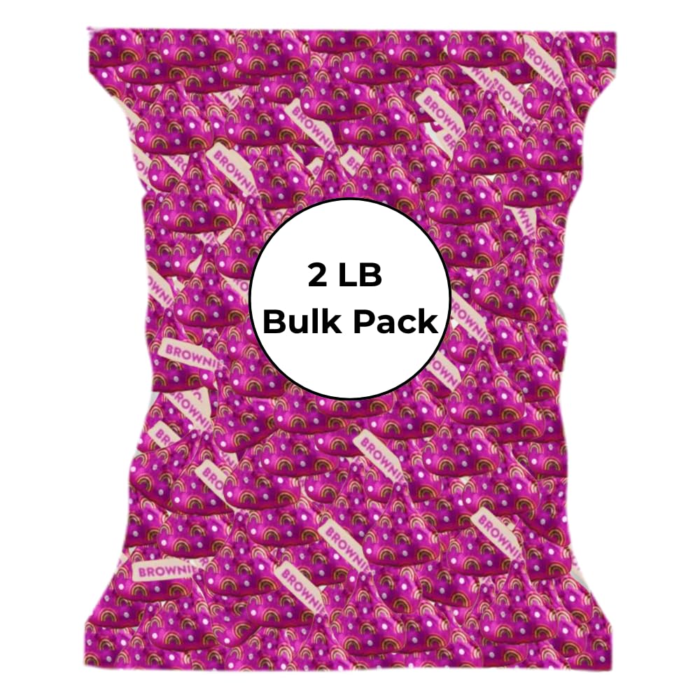 Candykrave Hershey'ss Rainbow Brownie Kisses Milk Chocolate candy - (2LB 180 pcs) - Bulk chocolate Silver Foil Candy variety pack - Delicious Treats