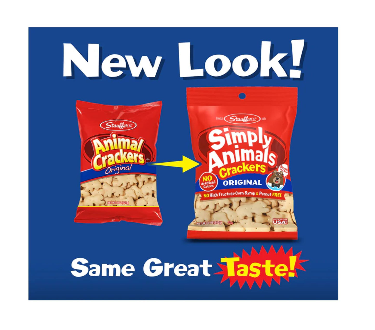 Stauffer's Simply Animals Original - Pack of 3 - Delicious and Fun for the Whole Family - 13 Fun Animal Shapes - Simply Fun and Nostalgic