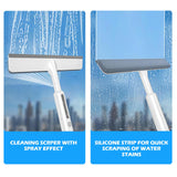 PFEIGH Spray Window Squeegee, 3-in-1 Professional Squeegee with Telescopic Extension Pole up to 59"", Home Cleaner Tools for Windows, Bathrooms