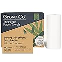 Grove Co. Bamboo Paper Towels, Tree Free & Sustainable Kitchen Paper Towels, Strong & Absorbent with Custom Select Sheets for Less Waste, Zero Plastic