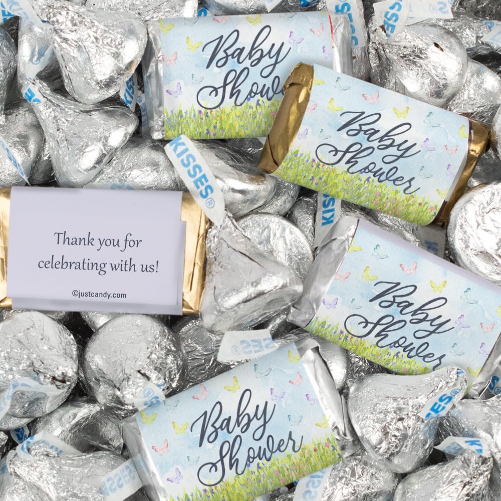 124 Pcs Baby Shower Candy Party Favors Miniatures Chocolate & Kisses (1.52 lbs, Approx. 124 Pcs) - Jungle Animals