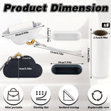 2 Pack Travel Portable Lint Roller with Hand Strap, Reusable Mini Lint Rollers with 6 Refill, Lint Remover for Clothes Bag (Black+White)