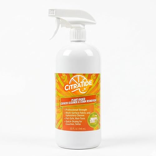 CITRATIDE Plant-Based Couch Cleaner & Stain Remover Spray - Upholstery & Fabric Cleaner for Sofas, Couches & Car Interiors - Pet & Kid Safe