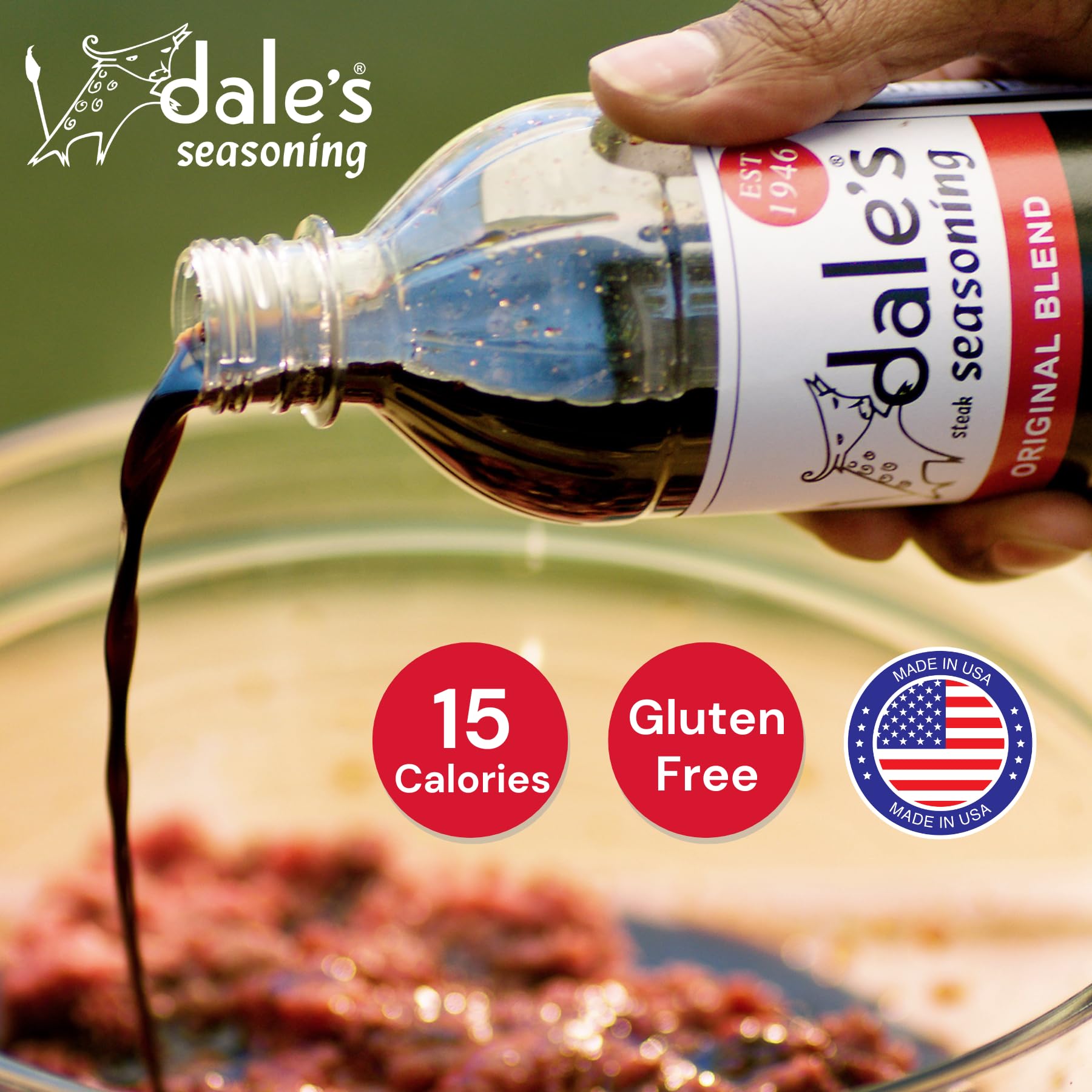 Original Steak Seasoning By Dale's, Gluten Free, No Cholesterol | Delicious on All Meats, Fish, and Vegetables | 16 oz Bottle (12 Pack) | No Long