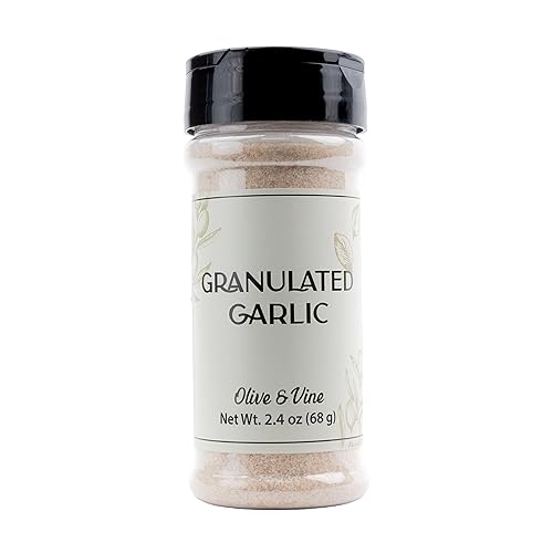 Olive & Vine Granulated Garlic, Savory & Aromatic, Seasoning for Pasta, Roasted Vegetables, Grilled Meats, Rich Tradition, Authentic Taste, For Global