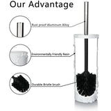 Indecor Home White Floral Branches Design Resin Toilet Bowl Brush and Holder Set, Elegant Bathroom Cleaning Tool with Durable Bristles, Compact