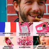 Michel et Augustin Chocolate Cookie Squares, Valentine’s Chocolate Gift Box, Dark Chocolate & Sea Salt French Shortbread Cookies, Valentine’s Candy