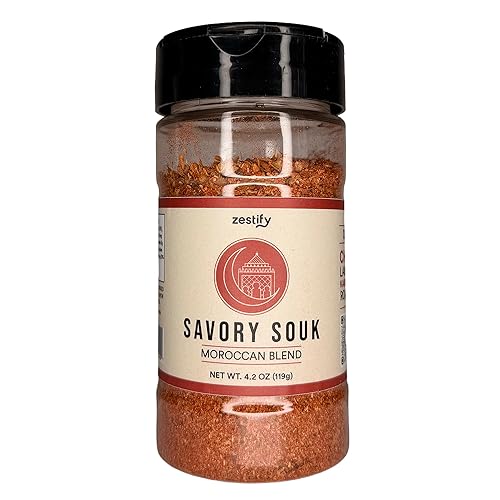 Zestify Savory Souk - Moroccan Seasoning Blend | Spice Mix for BBQ, Beef Stew, Slow Cooker, & Sheet Pan | Gourmet Mediterranean Dry Rub & Marinade