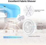 Fabric Shaver, Lint Remover for Clothes, Electric Lint Remover with 3 Replaceable Blades, Removes Fabric Pills, Rechargeable Sweater Defuzzer Pill