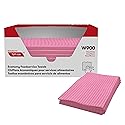 Busboy Durable Foodservice Towels, Pink/White, 12 x 24, 200/Carton