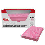 Busboy Durable Foodservice Towels, Pink/White, 12 x 24, 200/Carton