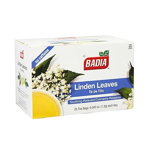 Badia Linden Tea, 25 Bags - Calming Linden Leaf & Flower Herbal Infusion, Support Respiratory, Immune System, and Relaxation - Natural Tilo Tea