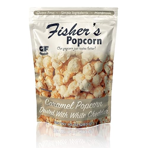 Fisher's Popcorn | Caramel Dusted with White Cheddar Flavor | 10oz Bag
