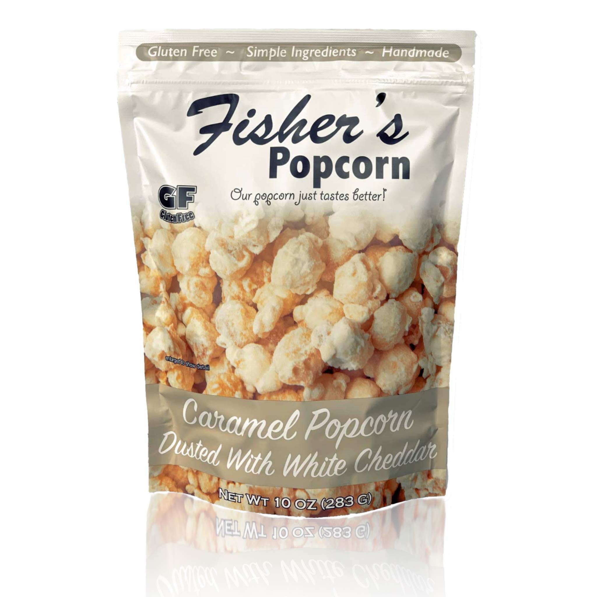 Fisher's Popcorn | Caramel Dusted with White Cheddar Flavor | 10oz Bag