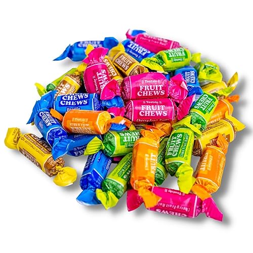 Fruit Chews - 5 Pound Bag - Assorted Candy - Chewy, Fruity and Delicious - Cherry, Lemon, Lime, Orange and Vanilla - QUEEN JAX - Individually Wrapped