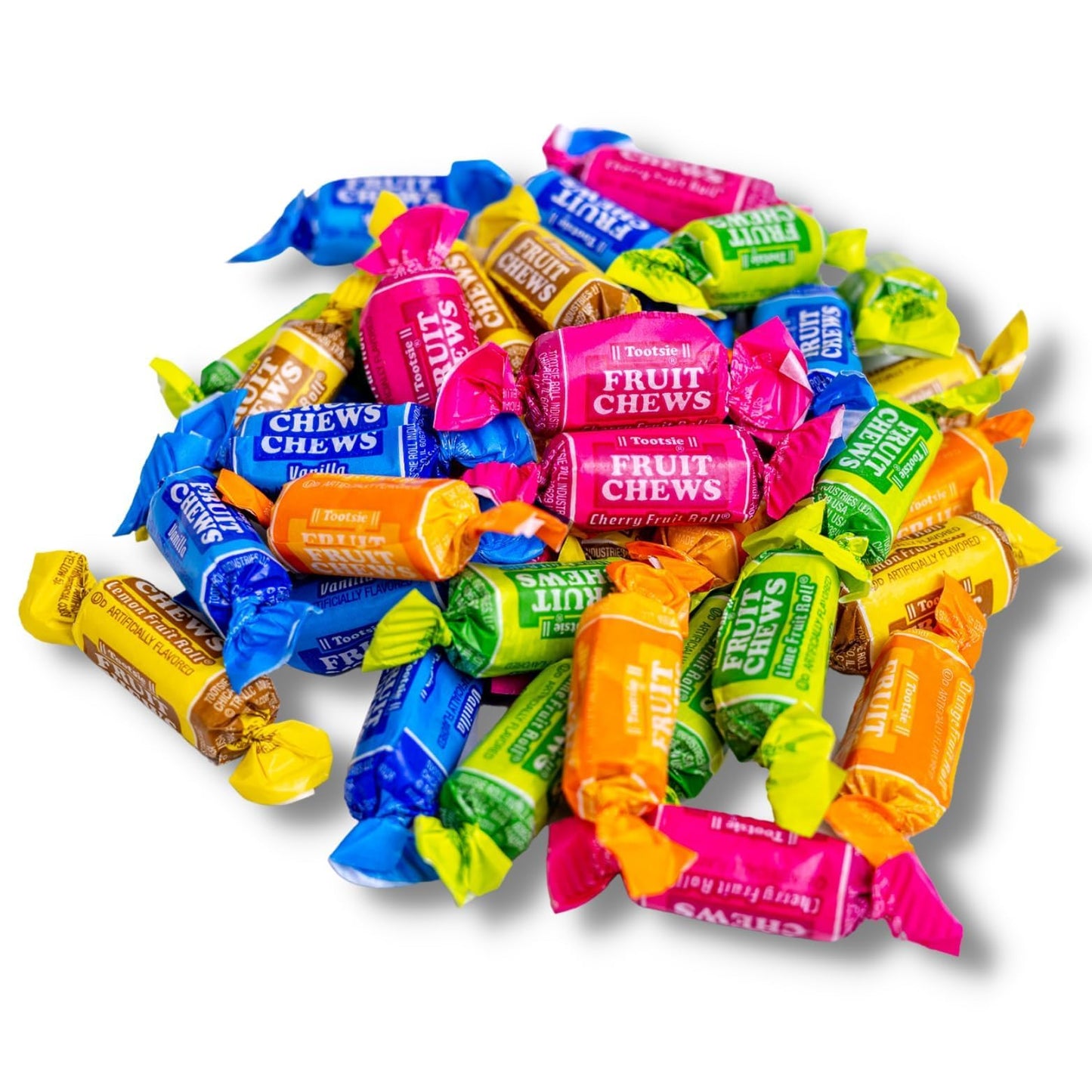 Fruit Chews - 5 Pound Bag - Assorted Candy - Chewy, Fruity and Delicious - Cherry, Lemon, Lime, Orange and Vanilla - QUEEN JAX - Individually Wrapped