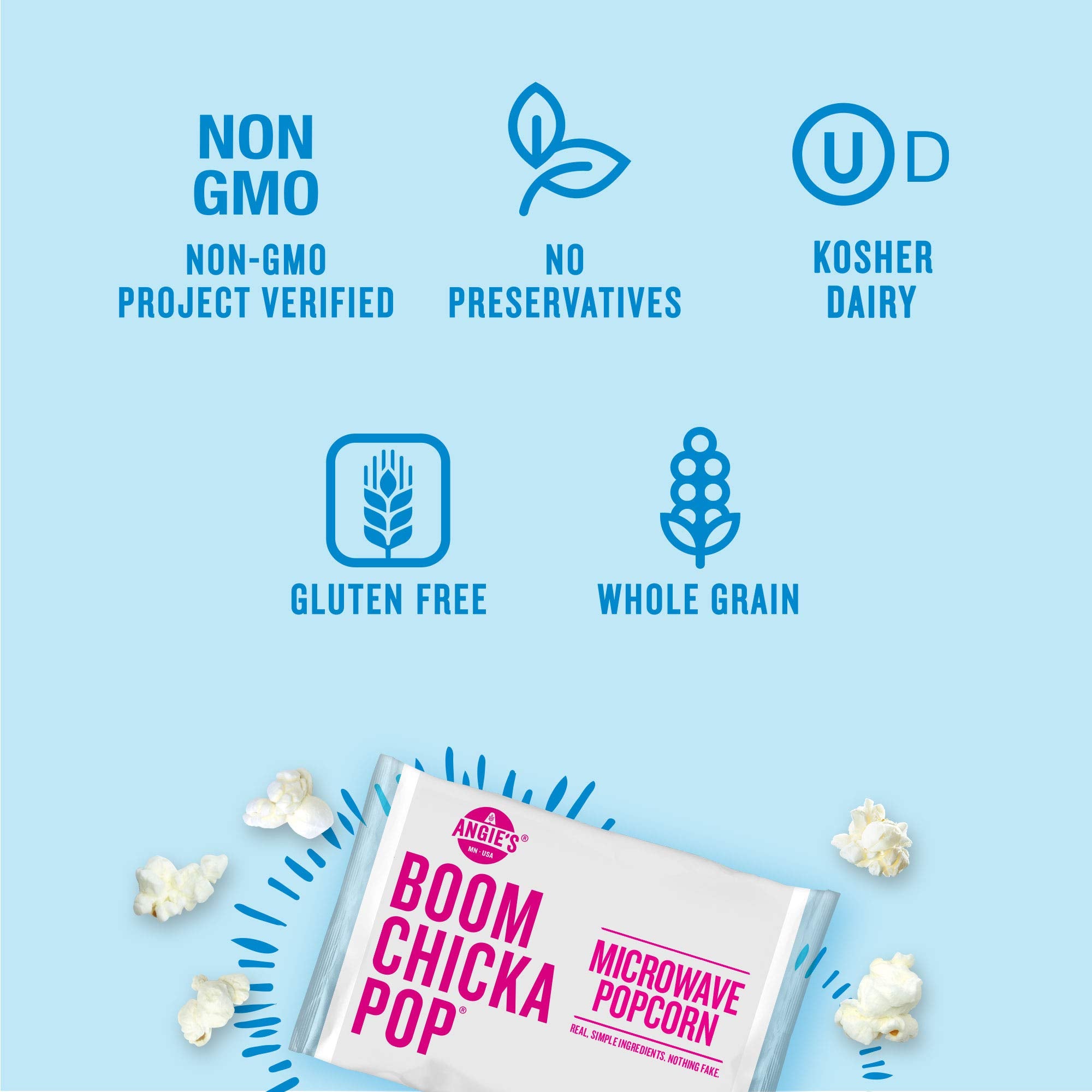 Angie's Boom Chicka Pop Microwave Real Butter Popcorn (Pack of 2)
