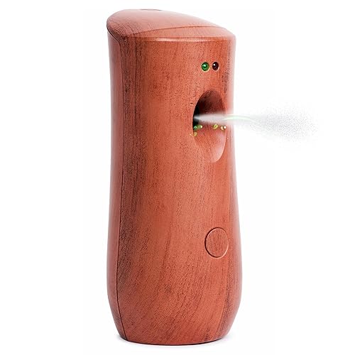 Automatic Air Freshener Spray Dispenser: Automatic Spray Dispenser with Elegant Wood Design for Commercial or Home Use (1-Pack), Battery Powered Free