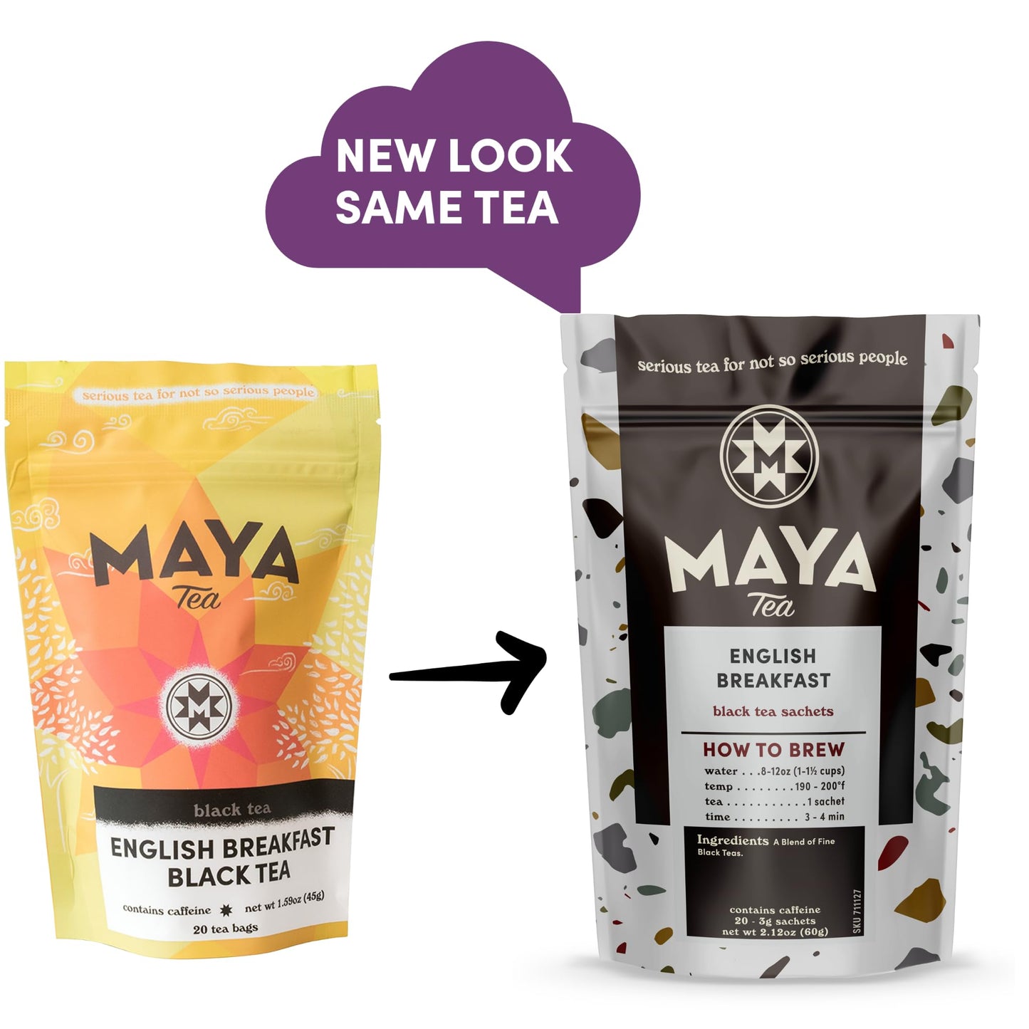 Maya Tea English Breakfast Black Tea Sachets, Naturally Caffeinated, Pack of 20