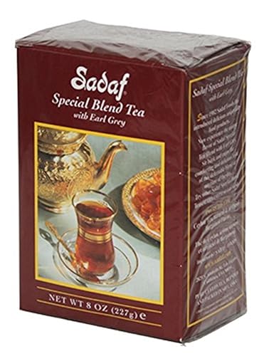 Sadaf Earl Grey Tea | Loose Leaf Special Blend Earl Grey Ceylon Black Tea | Product harvested in Sri Lanka | 8 Oz Box